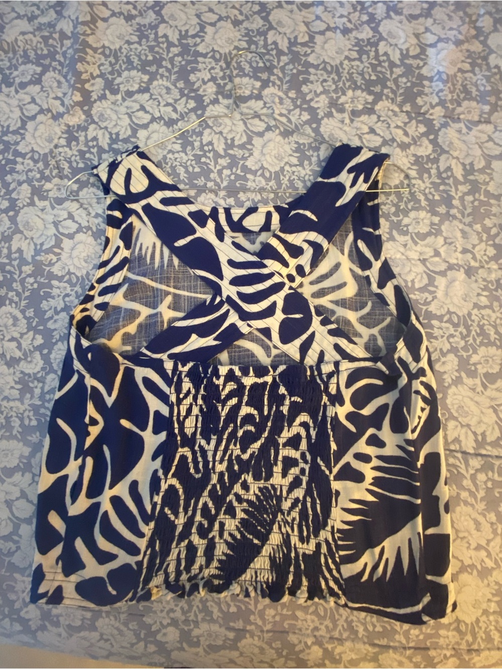 Rose & Olive Navy and White Tropical Swim Cover-Up Set - Picture 2 of 6